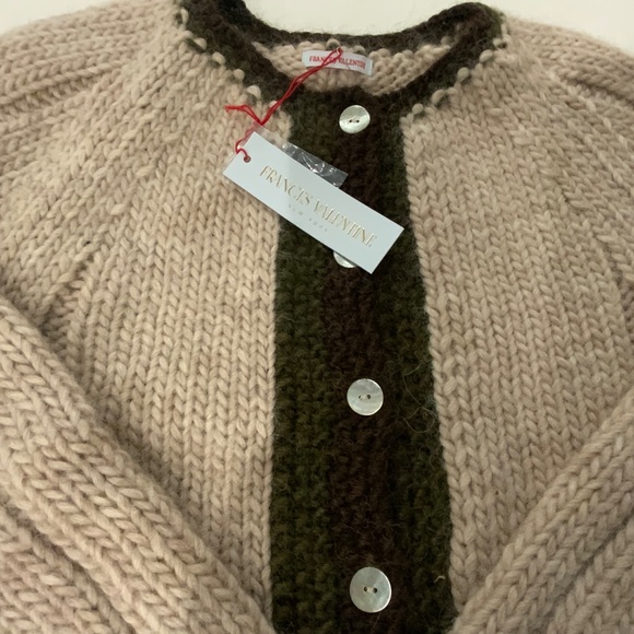 NWT Frances Valentine Chunky Wool Border Cardigan Sweater - 1X - Picture 3 of 6
